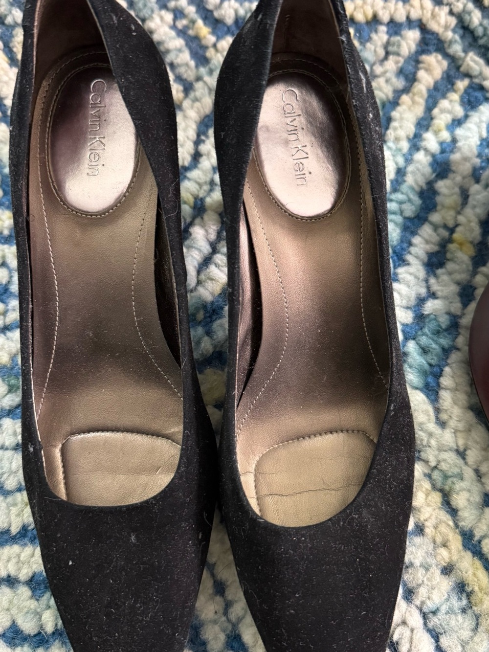 Calvin Klein Black Suede Pointed Toe Pumps